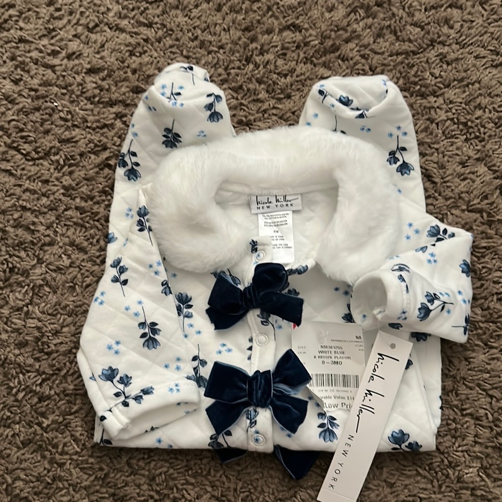 Nicole Miller baby girl pajamas size 0/3 months